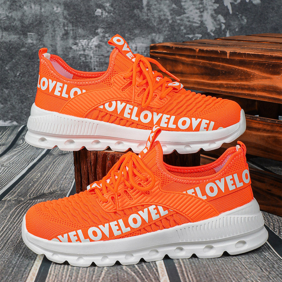 Dame Åndbare Løbesneakers med fleksibel sål og fashionable skrift Stilla