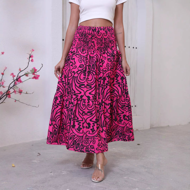 Dame Bohemian Flare Maxi Nederdel Stilla