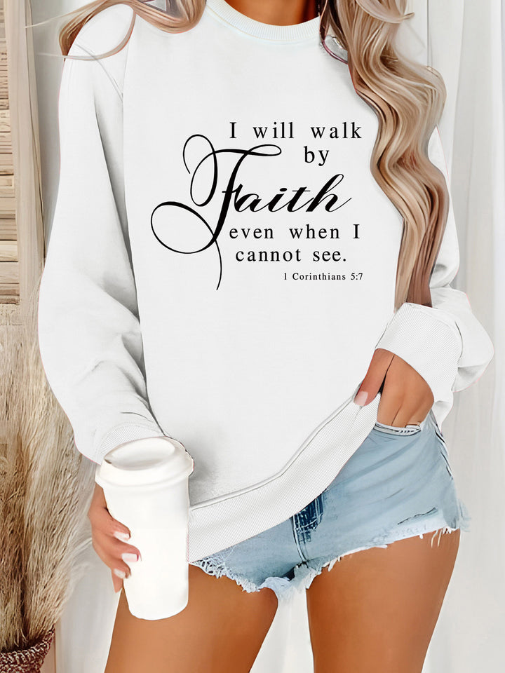 Dame sweatshirt med inspirerende tekst og blødt materiale Stilla