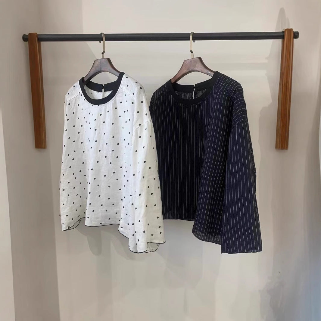 Femme Stribet Let Pullover Top Stilla