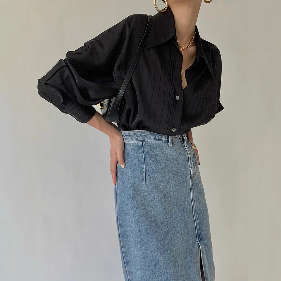 Dame asymmetrisk bluse med elegant taljeudtræk Stilla