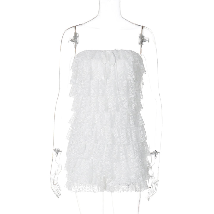 Dame ruffle shorts med legende design og bindebælte Stilla