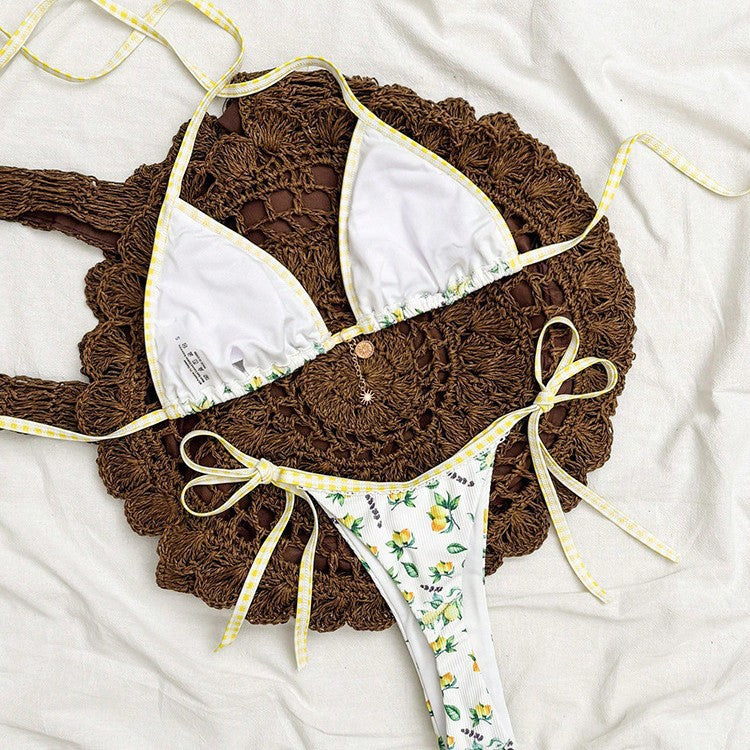 Dame Triangel-Bikini med frugtagtig motiv Skovae