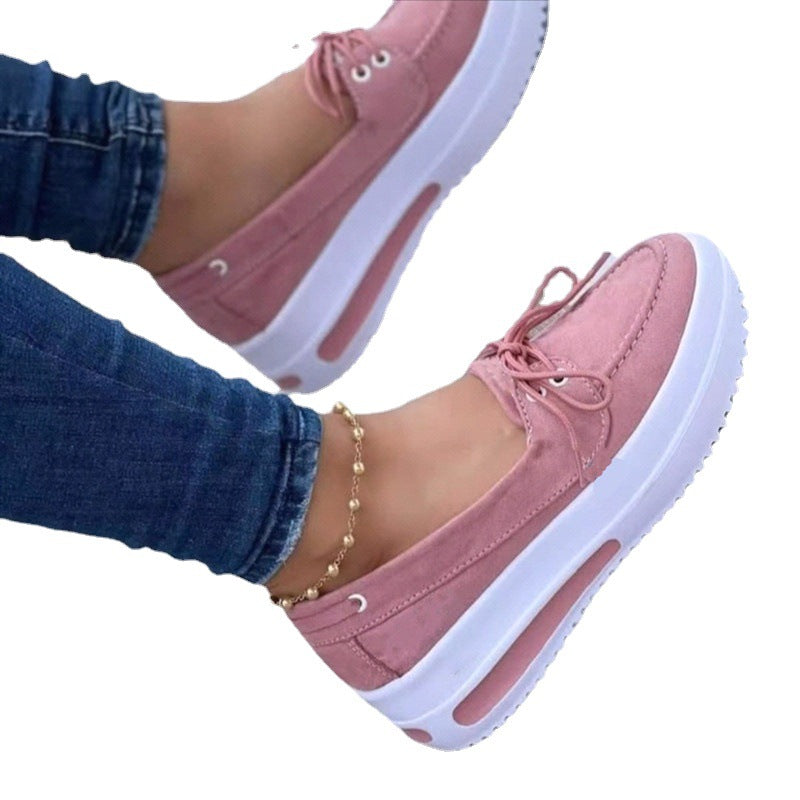 Dame Casual Slip-Ons med fashionable Plateau og Snørelukning Stilla