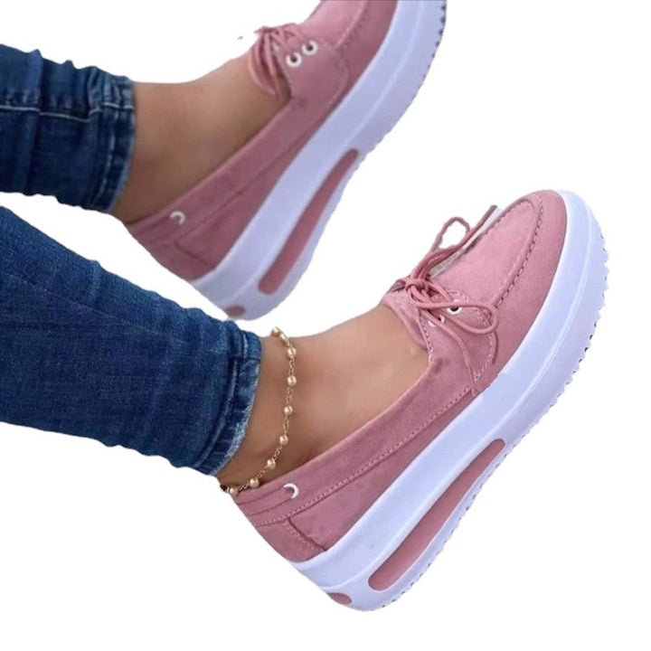 Dame Casual Slip-Ons med fashionable Plateau og Snørelukning Stilla