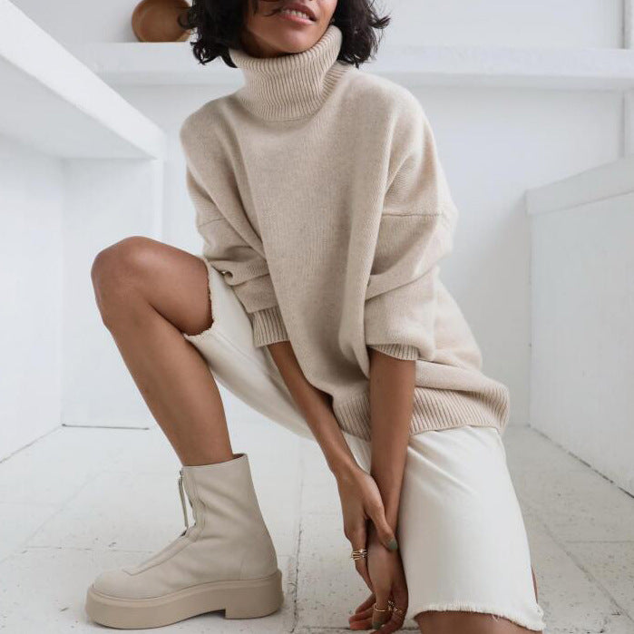 Kvinders hyggelige turtleneck sweater med oversized pasform Stilla