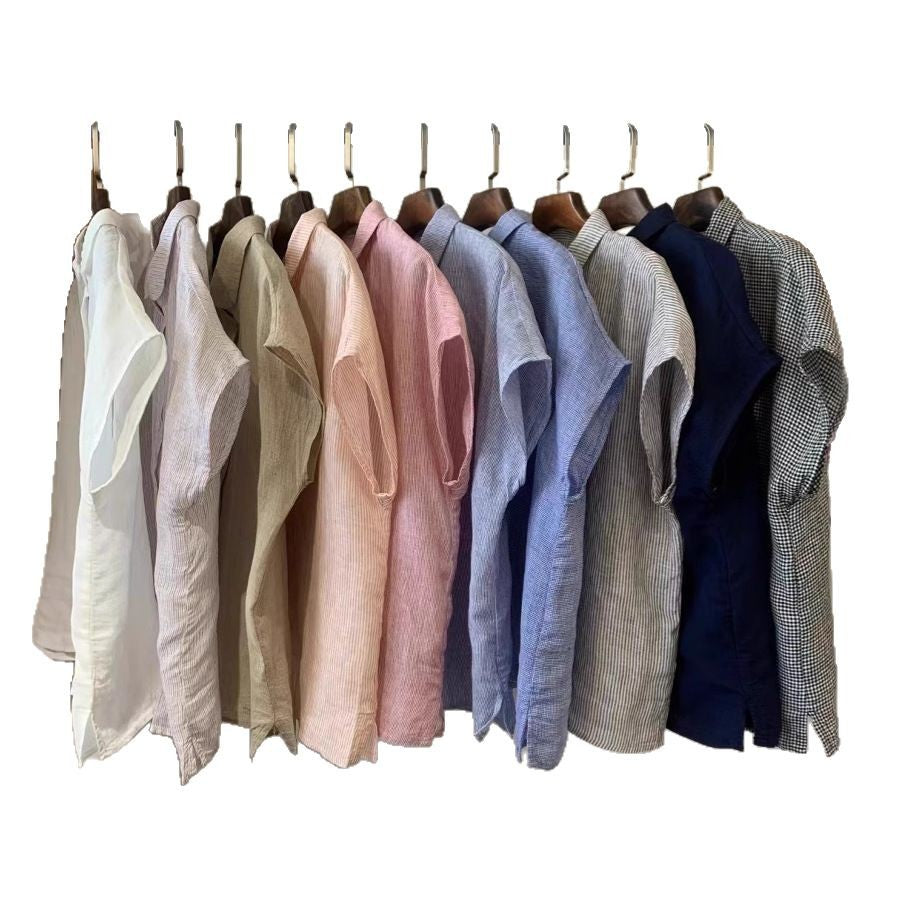Femme Kortærmet Afslappet Fit Button-Up Skjorte Stilla
