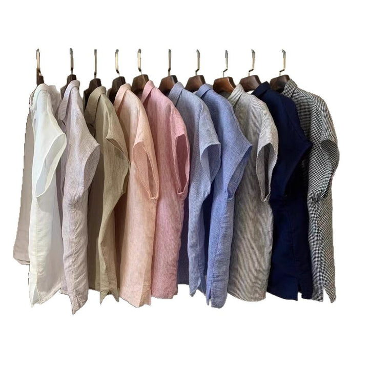 Femme Kortærmet Afslappet Fit Button-Up Skjorte Stilla