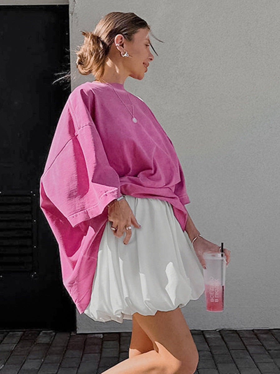 Dame Voluminøs Chiffon nederdel med elastisk talje og stilfulde folder Stilla