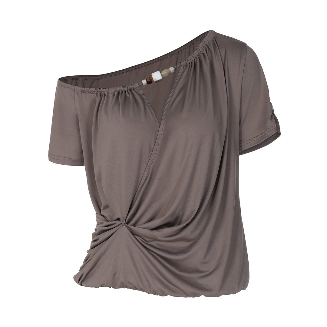 Damer Elegant Off-Shoulder T-Shirt med legende knude Skovae