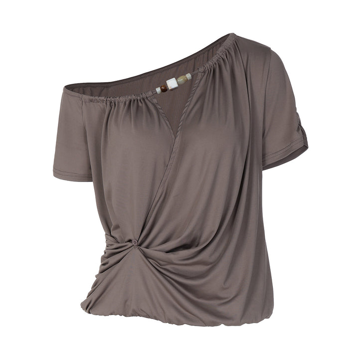 Damer Elegant Off-Shoulder T-Shirt med legende knude Skovae