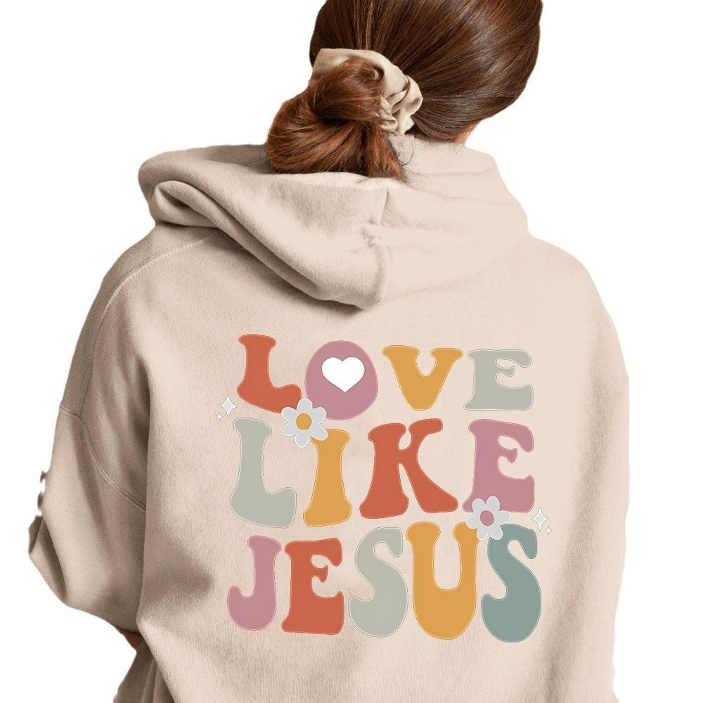 Kvindernes hyggelige hoodie med inspirerende print Skovae