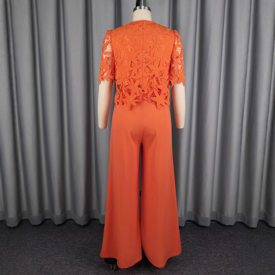 Damer elegant bredt skåret bukser med 3D broderede spids accenter Skovae