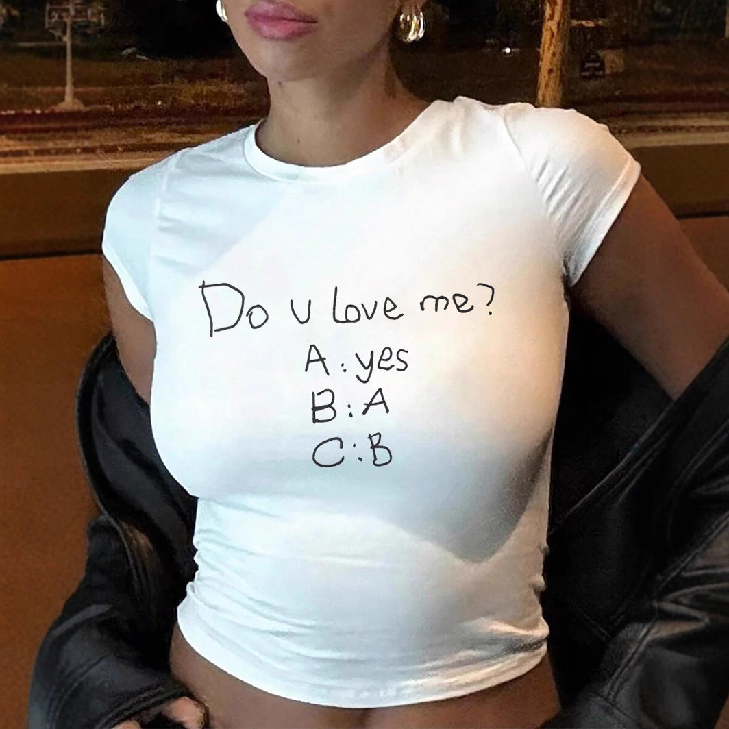 Dame Funktions T-shirt med kreativ tekst Skovae
