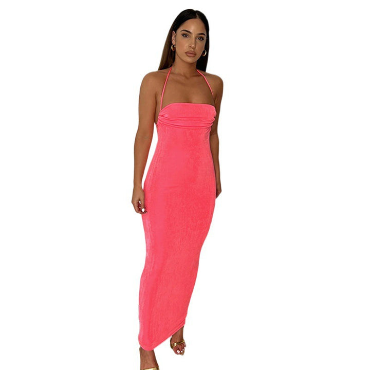 Dame Sleek Rynkning Slip Kjole med justerbare stropper Stilla