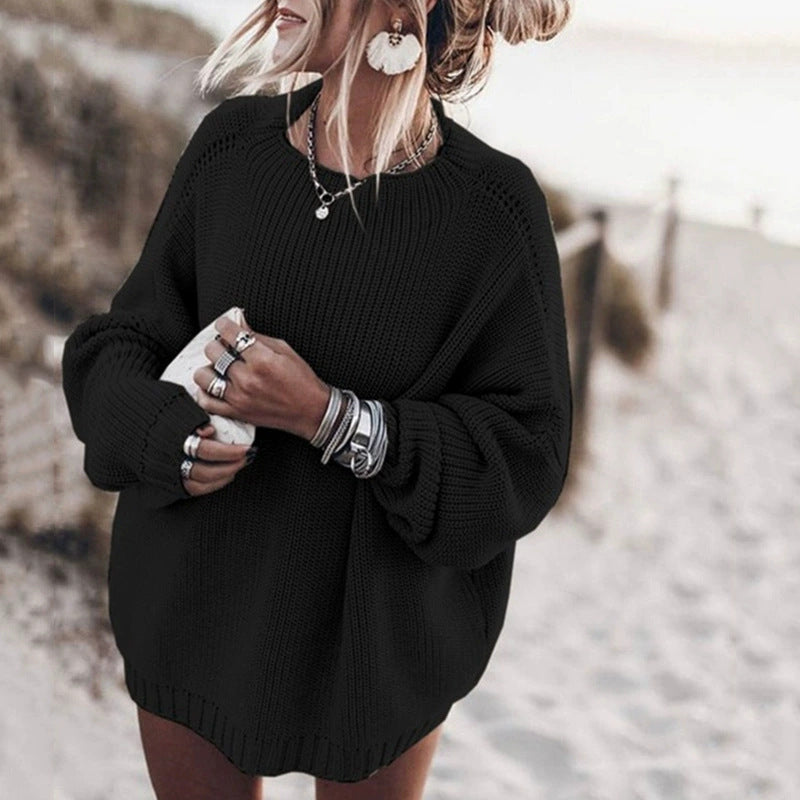 Dame Oversized Strikpullover Stilla