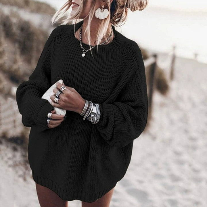 Dame Oversized Strikpullover Stilla