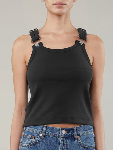 Femme justerbare stropper Crop Top Stilla
