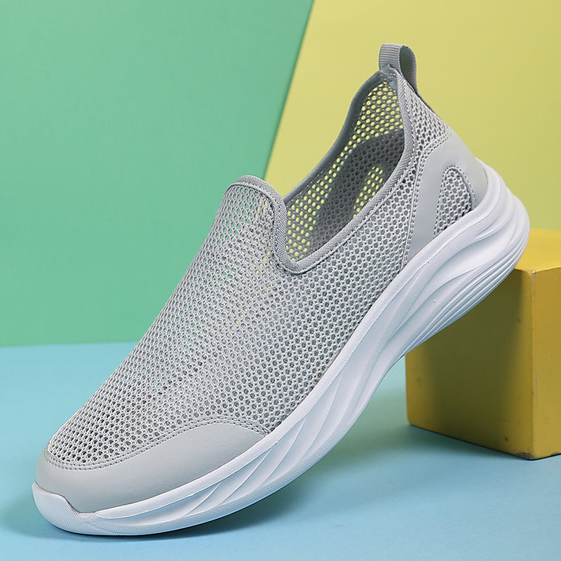 Herrer nan åndbar net-sportsko med slip-on form og stødabsorberende sål Skovae