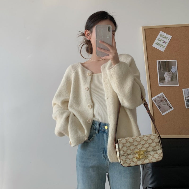 Dame Cozy Cardigan med Knapper og Løs Pasform Stilla