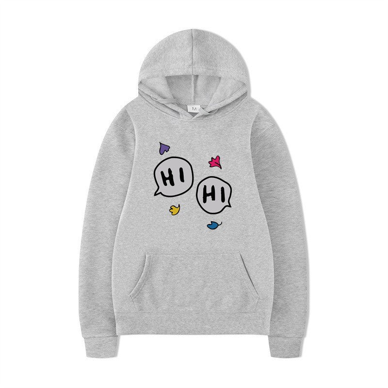 Dame hoodie med kreativt tegneserie design og kenguru lomme Skovae