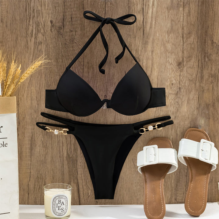 Dame Triangel-Bikini med luksuriøse perledetaljer Skovae