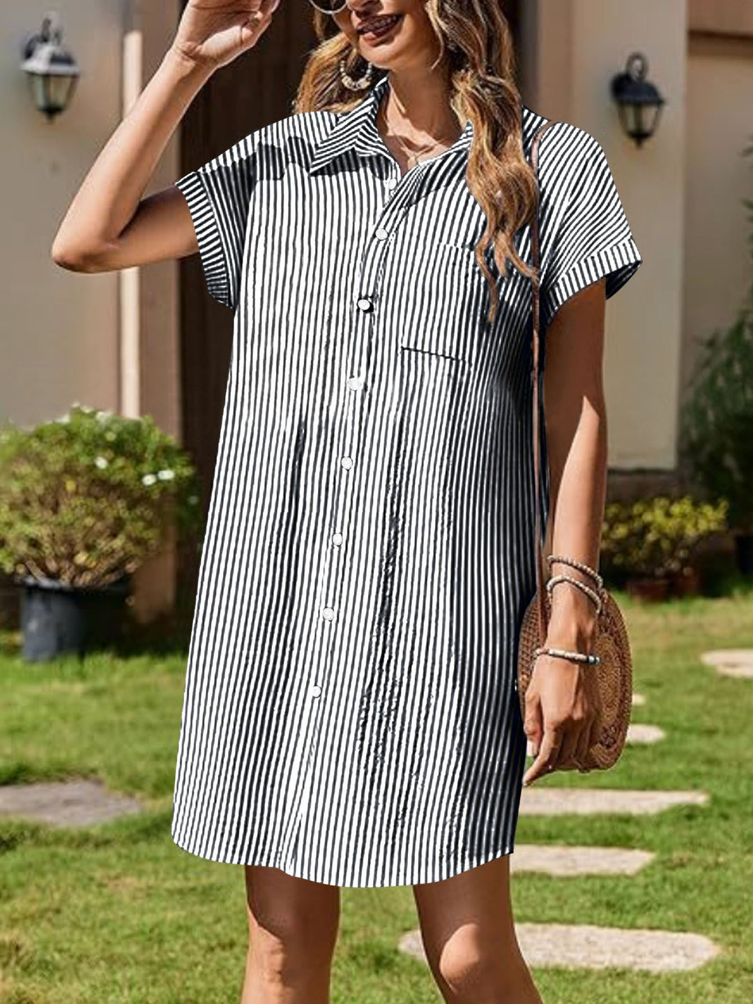 Dame Casual Button-Up Skjortekjole Stilla