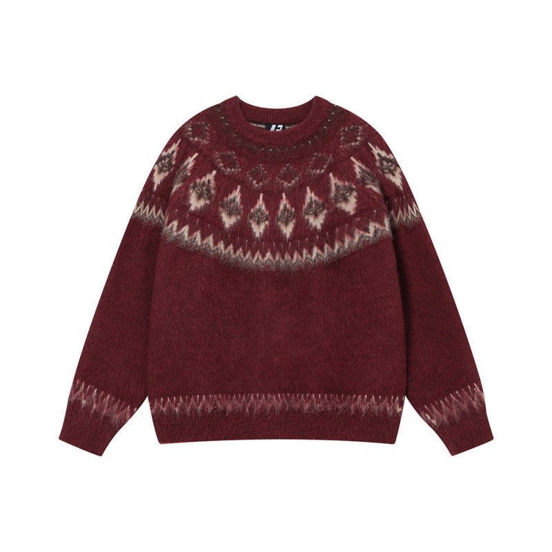 Dame stilfuld sweater med traditionelt mønster Stilla