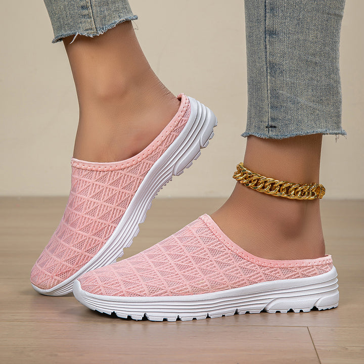 Damer nan åndbar net-sneaker med diamantstruktur-overdel og dæmpet let sål Skovae