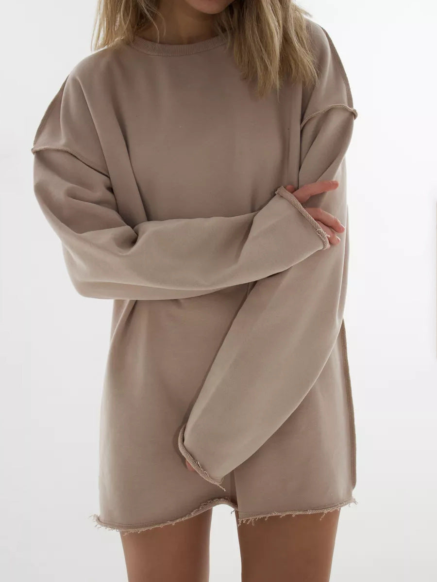 Kvinders afslappede oversized sweater med bred pasform og struktureret stof Skovae
