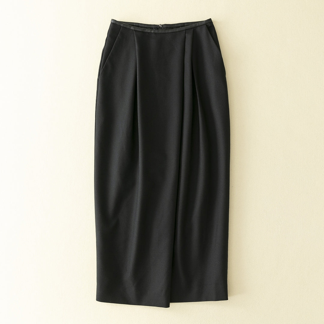 Dame elegant Midi-nederdel med struktureret plissering og sidelommer Stilla