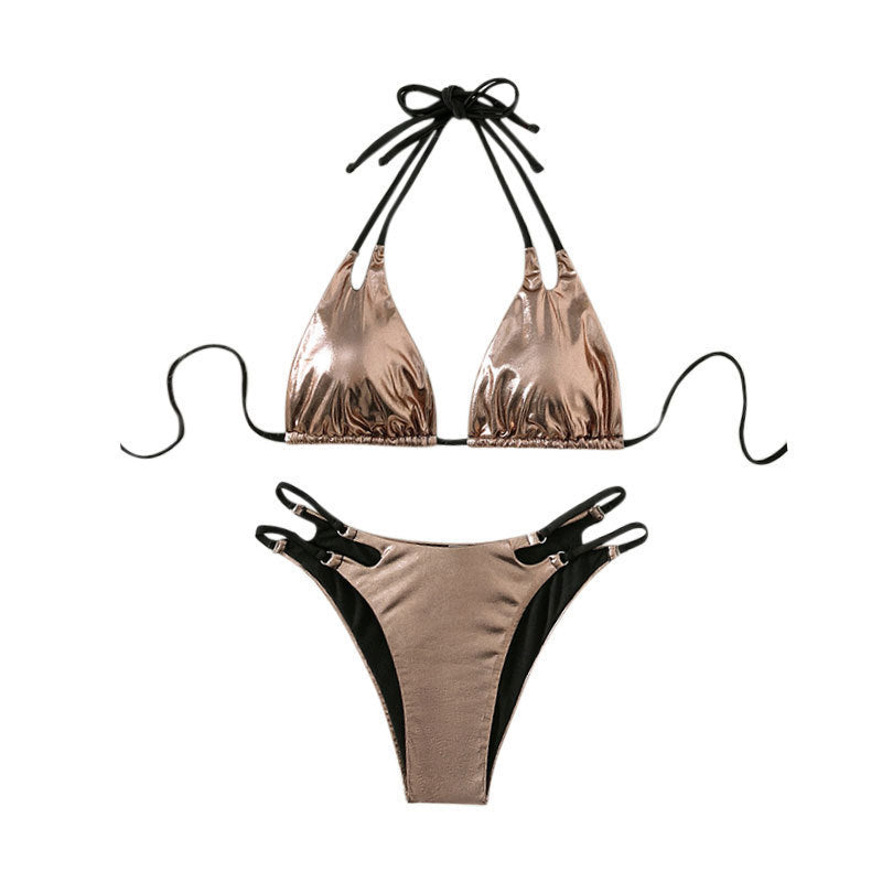 Dame triangel-bikini med elegante cut-out-detaljer Skovae