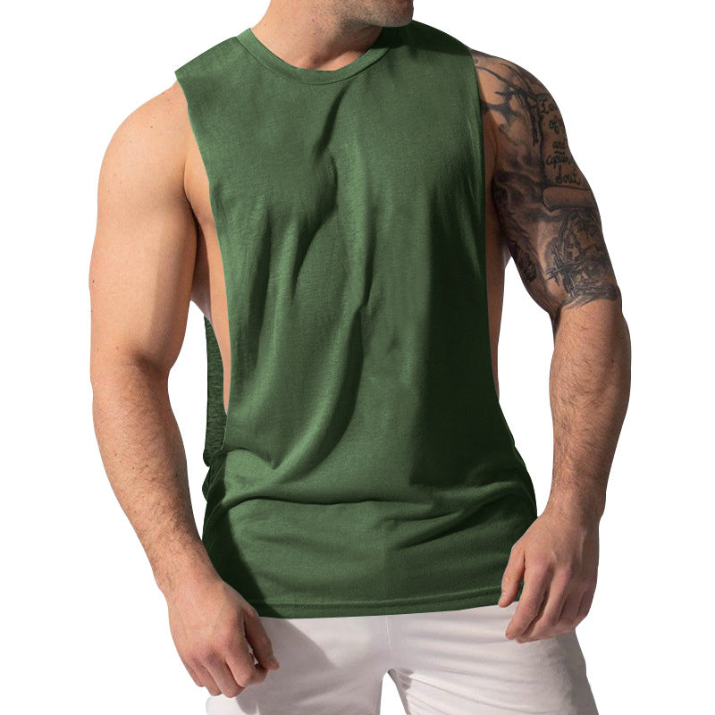 Herren nan Muskelshirt med ekstra dybe armåbninger og åndbart bomuldsblanding Skovae