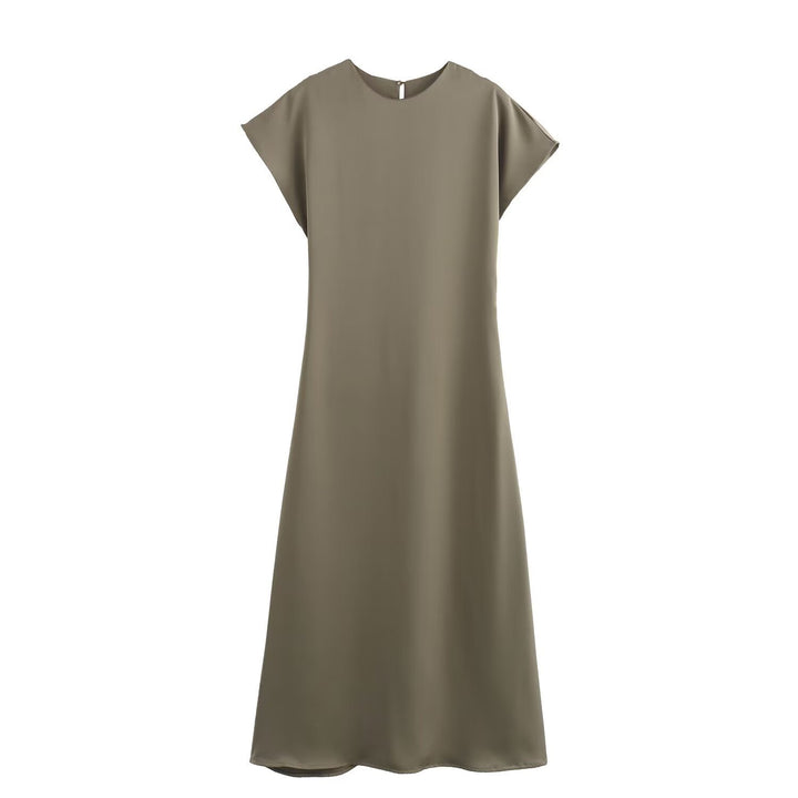 Dame elegant maxi kjole med flydende snit og moderne V-hals Skovae