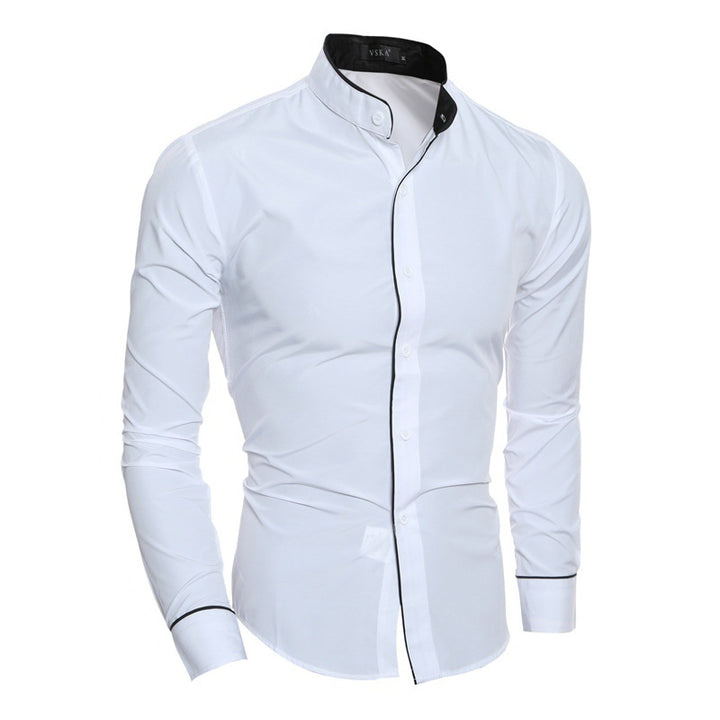 Herrer Slim-Fit Skjorte med moderne kontrastdetaljer Stilla