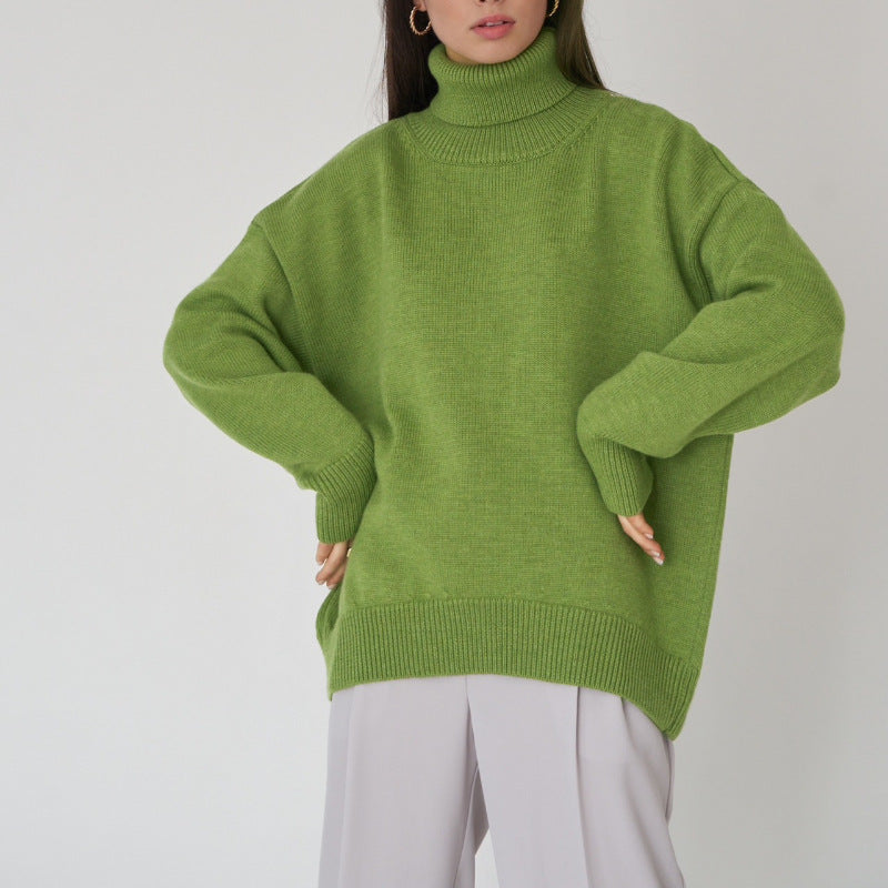 Dame Oversized Pullover med højstående krave Stilla