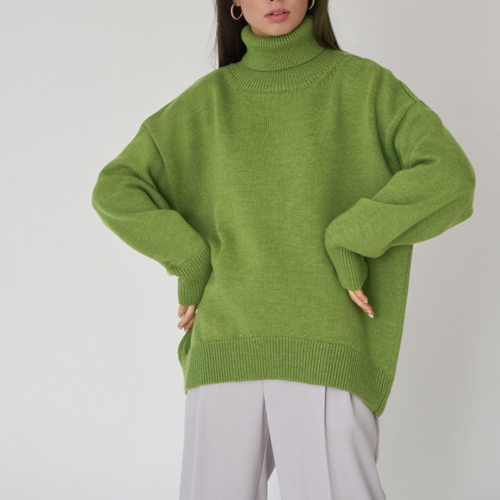 Dame Oversized Pullover med højstående krave Stilla