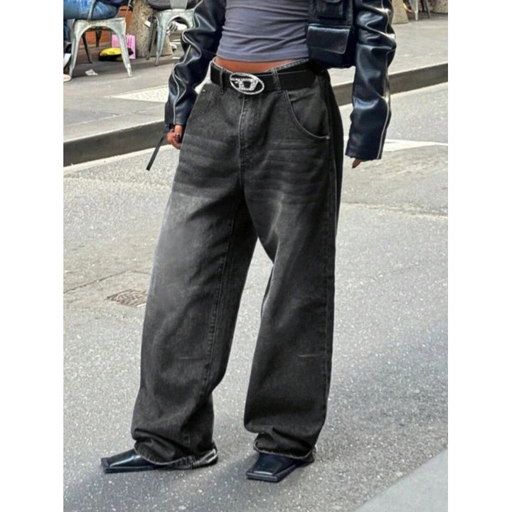 Dame High-Waist Baggy Jeans med unik vaskeproces Skovae
