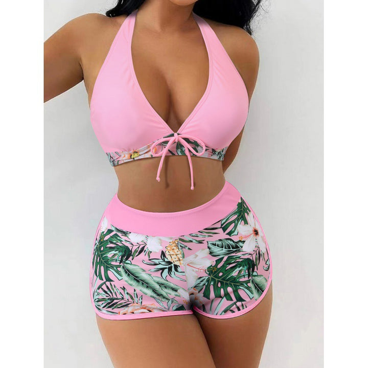 Dame Højhalset Bikini med legesygt Blomsterprint Skovae
