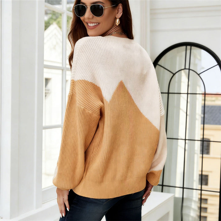 Kvinders afslappede sweater med struktureret nålstrik og asymmetrisk design Stilla