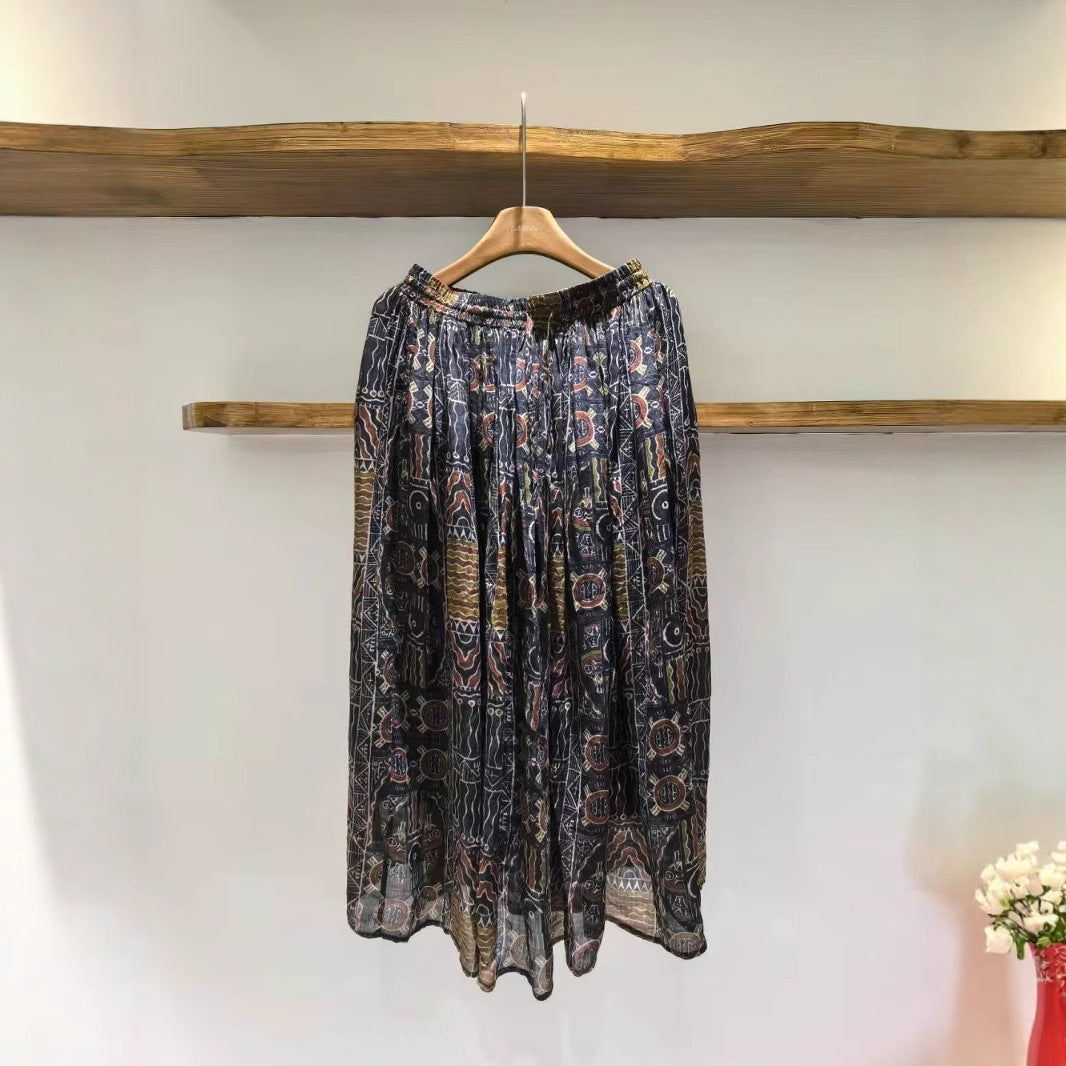 Femme Bohemian Trykt Maxi Nederdel Stilla