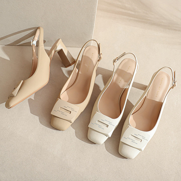 Dame stilfulde spidsede slingback pumps med dekorativ accent Stilla