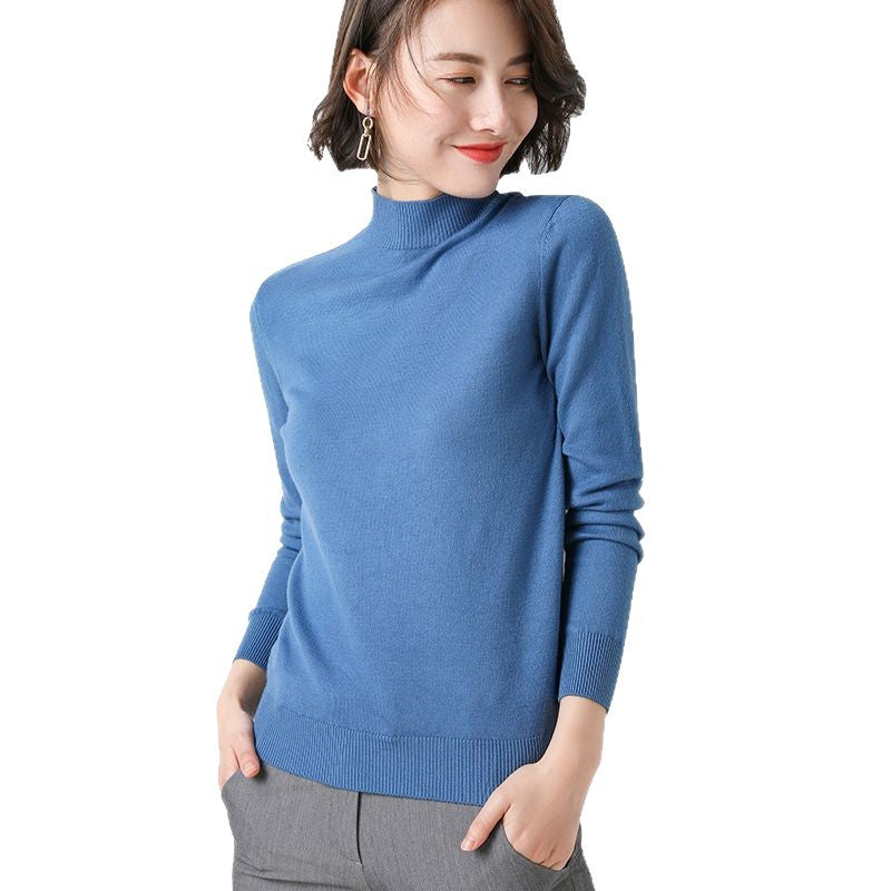 Ladies High Neck Fine Knit Sweater Stilla