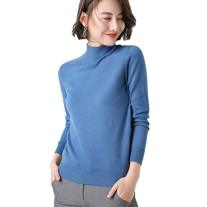 Ladies High Neck Fine Knit Sweater Stilla