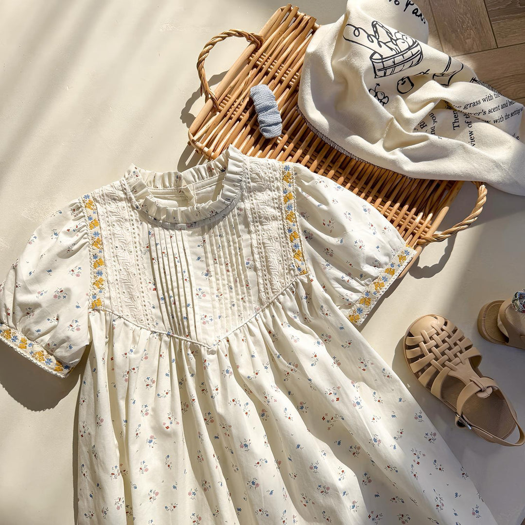 Pige blomsterprint smocked kjole Stilla