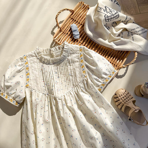 Pige blomsterprint smocked kjole Stilla