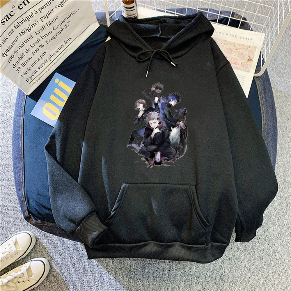 Kvinders hættetrøje med unikt anime design Skovae