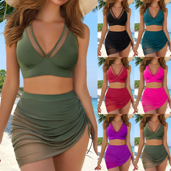 Dame Sporty Bade Skirt med Crop-Top Skovae