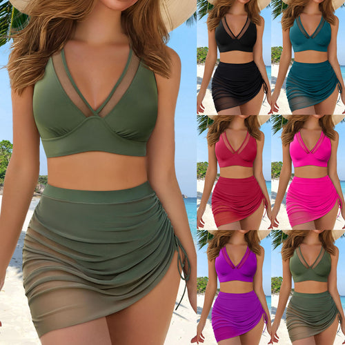 Dame Sporty Bade Skirt med Crop-Top Skovae