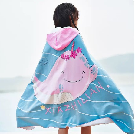 Unisex Strandponcho med Haj-motiv Skovae